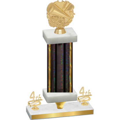 Premium Single Black Glacier Fourth Place Cheerleading Trophy