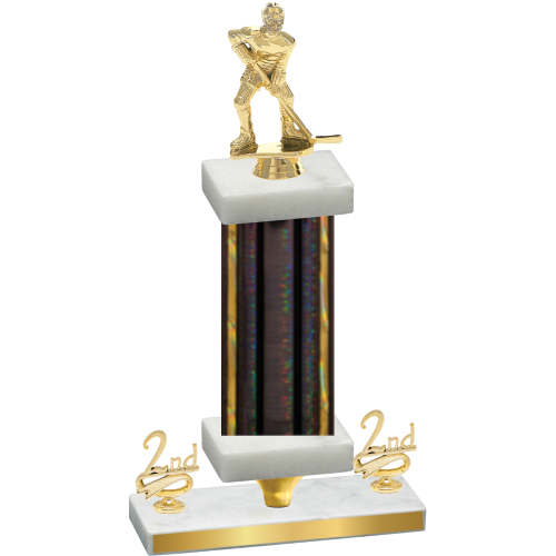 Premium Single Black Glacier Second Place Hockey Trophy