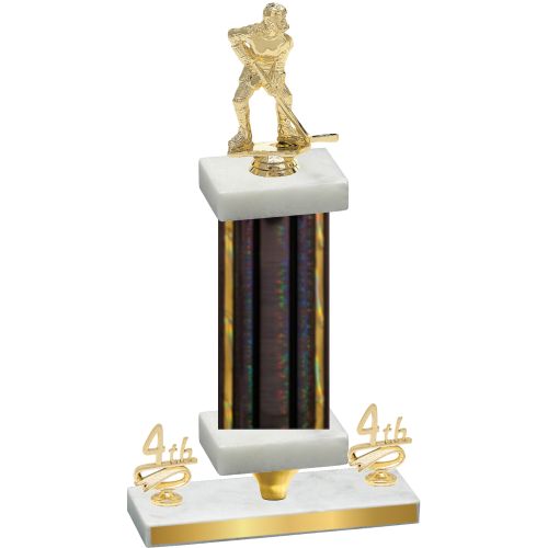 Premium Single Black Glacier Fourth Place Hockey Trophy