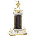 Premium Single Black Glacier Third Place Lacrosse Trophy