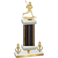 Premium Single Black Glacier Victory Lacrosse Trophy
