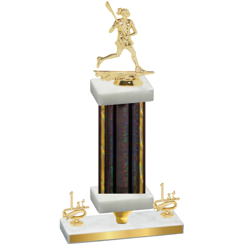 Premium Single Black Glacier First Place Lacrosse Trophy