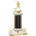 Premium Single Black Glacier Second Place Lacrosse Trophy