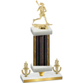 Premium Single Black Glacier Victory Lacrosse Trophy