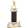 Premium Single Black Glacier Year Lacrosse Trophy