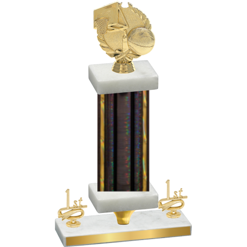 Premium Single Black Glacier First Place Basketball Trophy