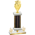 Premium Single Black Glacier Fourth Place Pickleball Trophy
