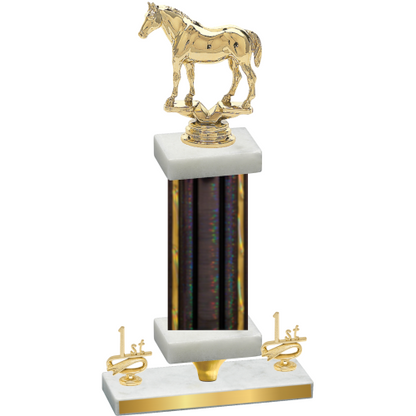 Premium Single Black Glacier First Place Horses Trophy