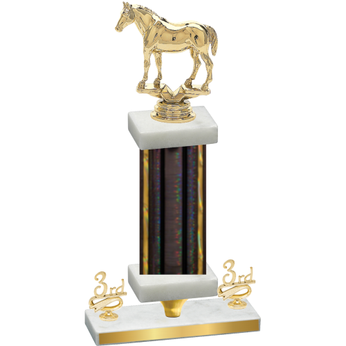 Premium Single Black Glacier Third Place Horses Trophy