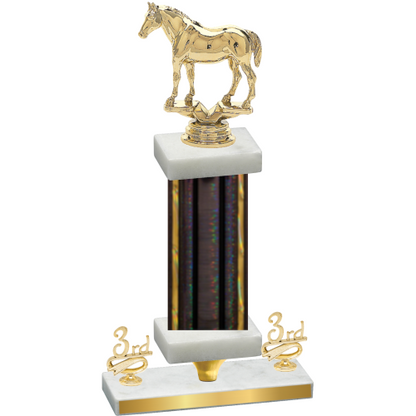 Premium Single Black Glacier Third Place Horses Trophy