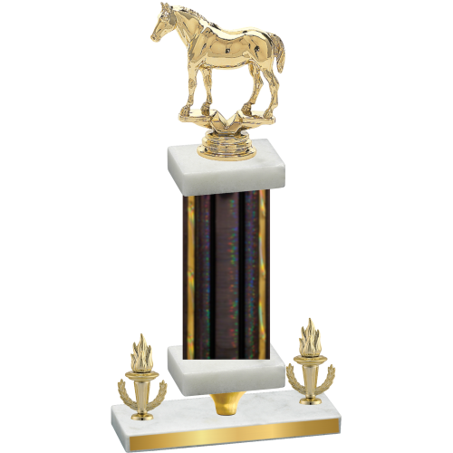 Premium Single Black Glacier Victory Horses Trophy