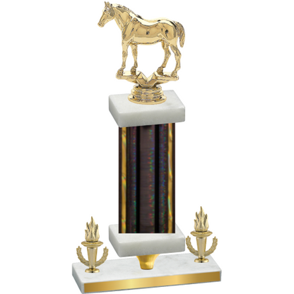 Premium Single Black Glacier Victory Horses Trophy