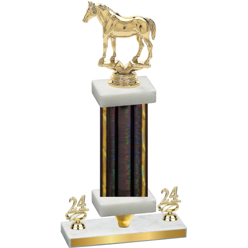 Premium Single Black Glacier Year Horses Trophy