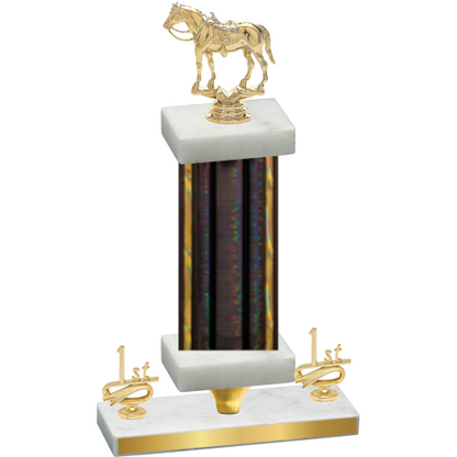 Premium Single Black Glacier First Place Horses Trophy