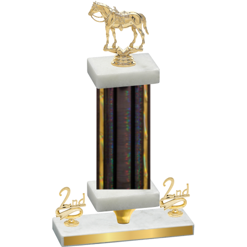 Premium Single Black Glacier Second Place Horses Trophy