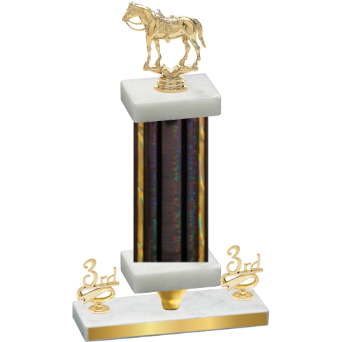 Premium Single Black Glacier Third Place Horses Trophy