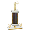 Premium Single Black Glacier Fourth Place Archery Trophy