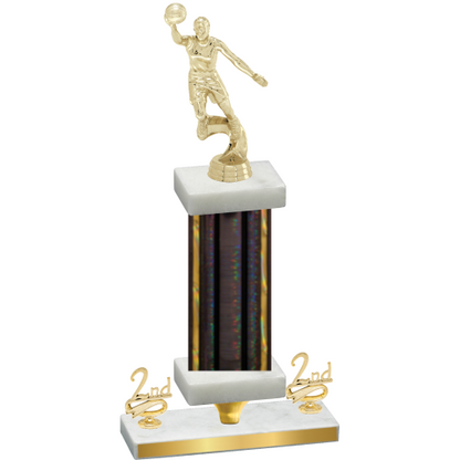 Premium Single Black Glacier Second Place Basketball Trophy