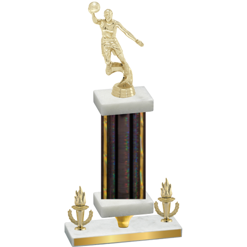 Premium Single Black Glacier Victory Basketball Trophy