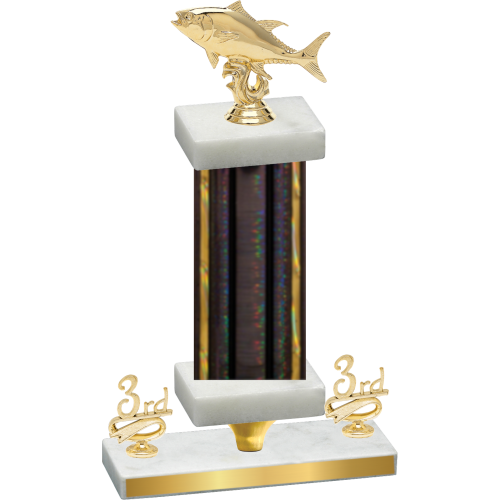 Premium Single Black Glacier Third Place Fishing Trophy