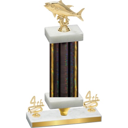 Premium Single Black Glacier Fourth Place Fishing Trophy