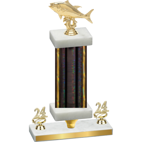 Premium Single Black Glacier Year Fishing Trophy