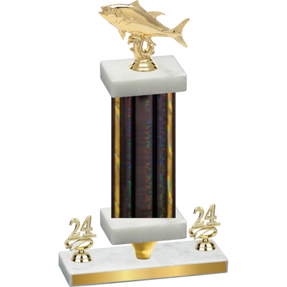 Premium Single Black Glacier Year Fishing Trophy