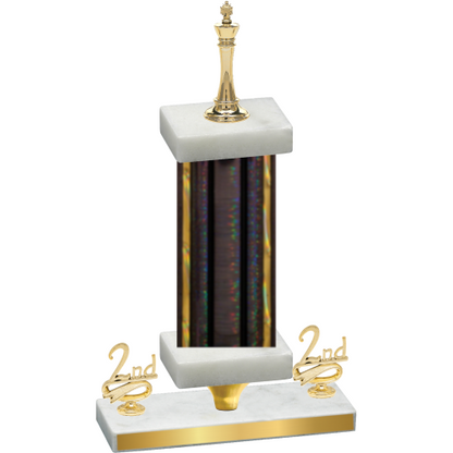 Premium Single Black Glacier Second Place Chess Trophy