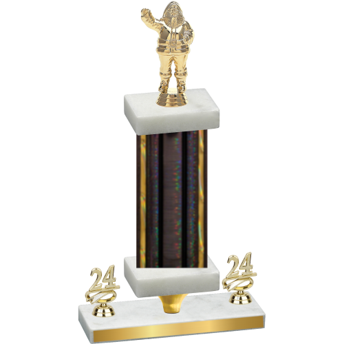 Premium Single Black Glacier Year Holiday Trophy