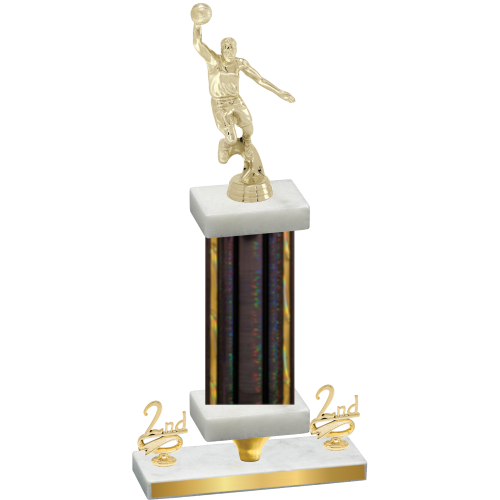 Premium Single Black Glacier Second Place Basketball Trophy
