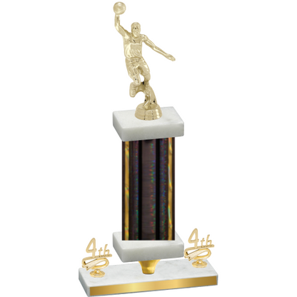 Premium Single Black Glacier Fourth Place Basketball Trophy