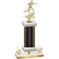 Premium Single Black Glacier First Place Flag Football Trophy