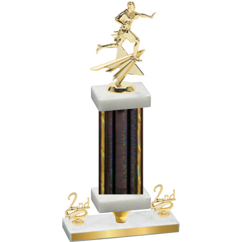Premium Single Black Glacier Second Place Flag Football Trophy