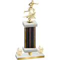 Premium Single Black Glacier Fourth Place Flag Football Trophy