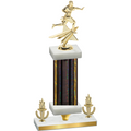 Premium Single Black Glacier Victory Flag Football Trophy
