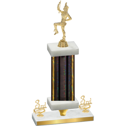 Premium Single Black Glacier Third Place Majorette Trophy