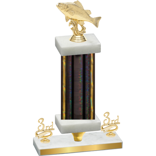 Premium Single Black Glacier Third Place Fishing Trophy
