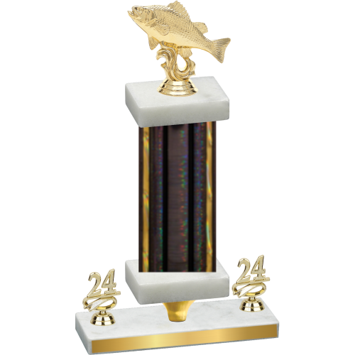 Premium Single Black Glacier Year Fishing Trophy