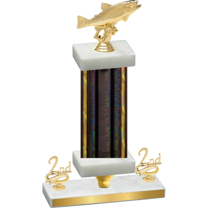 Premium Single Black Glacier Second Place Fishing Trophy
