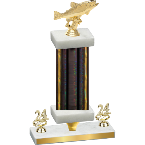 Premium Single Black Glacier Year Fishing Trophy