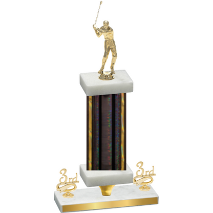 Premium Single Black Glacier Third Place Golf Trophy