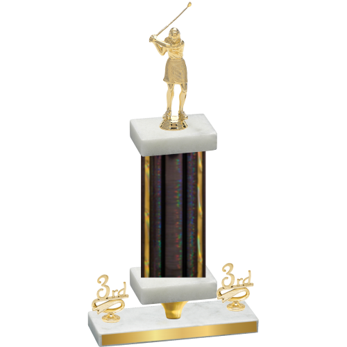 Premium Single Black Glacier Third Place Golf Trophy