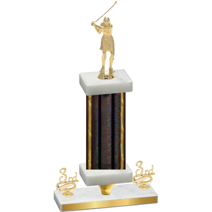 Premium Single Black Glacier Third Place Golf Trophy