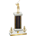 Premium Single Black Glacier Victory Golf Trophy