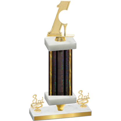 Premium Single Black Glacier Third Place Golf Trophy