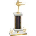 Premium Single Black Glacier Second Place Karate Trophy