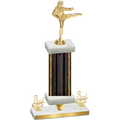 Premium Single Black Glacier Third Place Karate Trophy