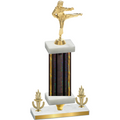 Premium Single Black Glacier Victory Karate Trophy