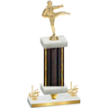 Premium Single Black Glacier First Place Karate Trophy