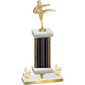 Premium Single Black Glacier Fourth Place Karate Trophy